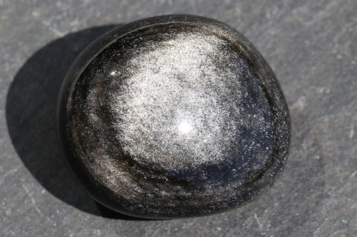 Silber - Obsidian Trommelstein 04